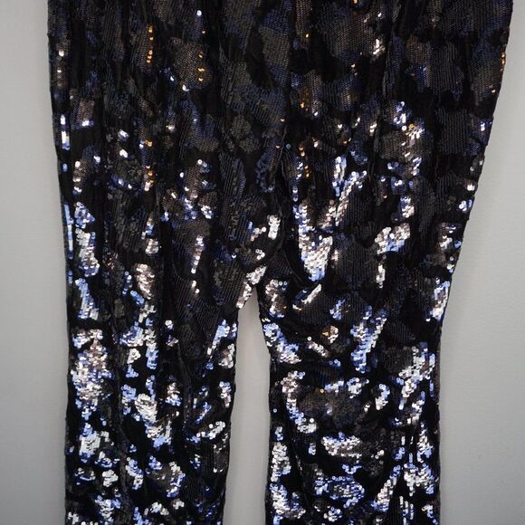 New Lafayette 148 New York Embellished Velvet Gates Bootcut Black Pant size 6 - Picture 13 of 16
